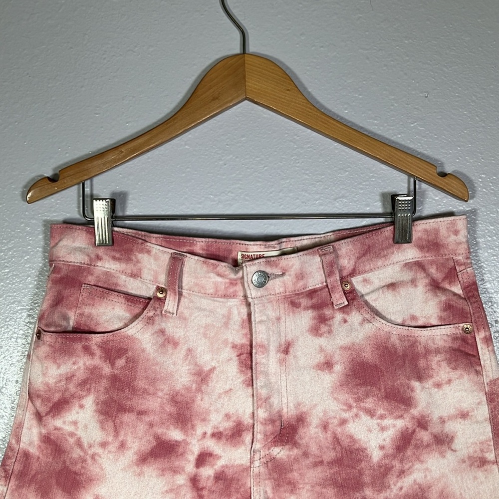 Levi’s pink tye dye heritage high rise raw denim shorts sz 12 | grunge festival - Picture 4 of 10